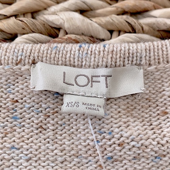 LOFT Flecked Side Tie Poncho Sweater - Picture 11 of 13